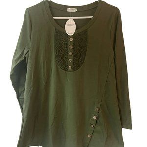 sweet night fashion for beauty long sleeved womens blouse size med